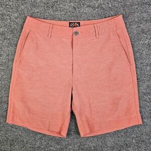Faherty All‎ Day Shorts Mens 29 Hybrid Pink Peach Heathered Stretch Drawstring